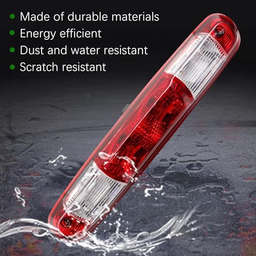 MINETPS 25890530 Red Rear Center High Mount Brake Light Fit for 2007-2014 Chevy Silverado GMC Sierra 1500 2500 3500 HD, 3rd Third Tail Brake Lamp Replace 923-247 - Image 2