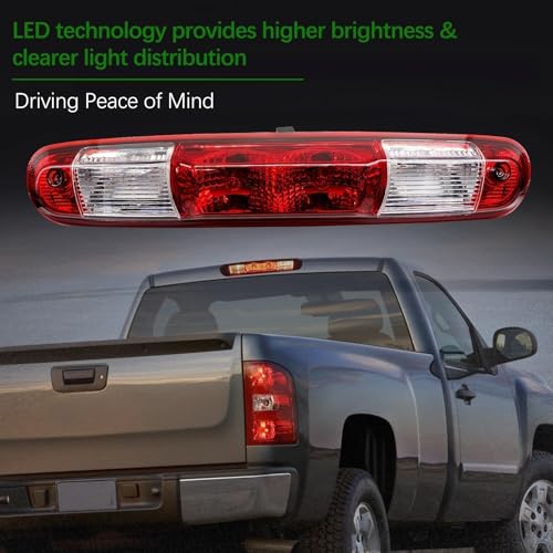 MINETPS 25890530 Red Rear Center High Mount Brake Light Fit for 2007-2014 Chevy Silverado GMC Sierra 1500 2500 3500 HD, 3rd Third Tail Brake Lamp Replace 923-247 - Image 5