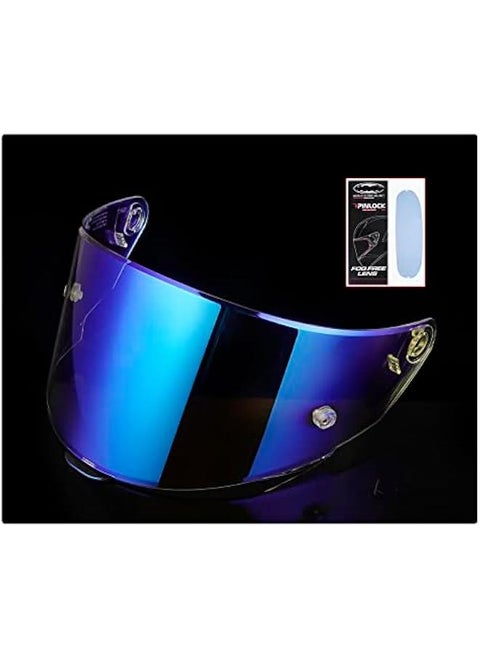 Replace your full helmet visor with the KYT TT-Course Visor in Aurora Blue, complete with a complimentary anti-fog film for motorcycle racing helmets.