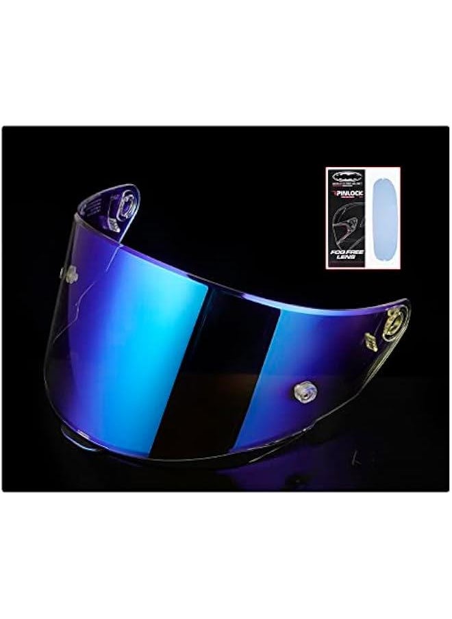 Arabest - Replace your full helmet visor with the KYT TT-Course Visor in Aurora Blue, complete with a complimentary anti-fog film for motorcycle racing helmets. - Image 1