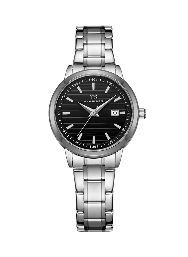 KENNETH SCOTT Kenneth Scott Women's Quartz Movement Watch, Analog Display and Stainless Steel Strap - K22527-SBSB, Silver