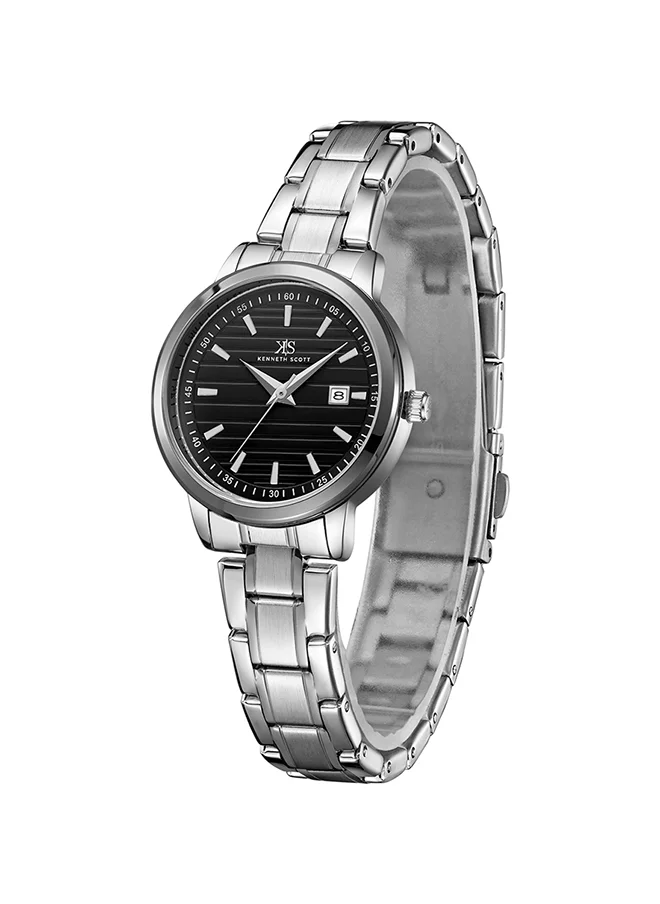 KENNETH SCOTT Kenneth Scott Women's Quartz Movement Watch, Analog Display and Stainless Steel Strap - K22527-SBSB, Silver