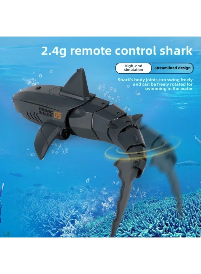 Children's Remote Control Shark Can Be Launched Toy Boat Simulation Diving Great White Shark Boy Electric Swing Fish Water Model-Color:Electric Remote Control Megalodon [black]-Specification:Standard Configuration [single Set Of Lithium Batteries] About 30 Minutes  - Image 5