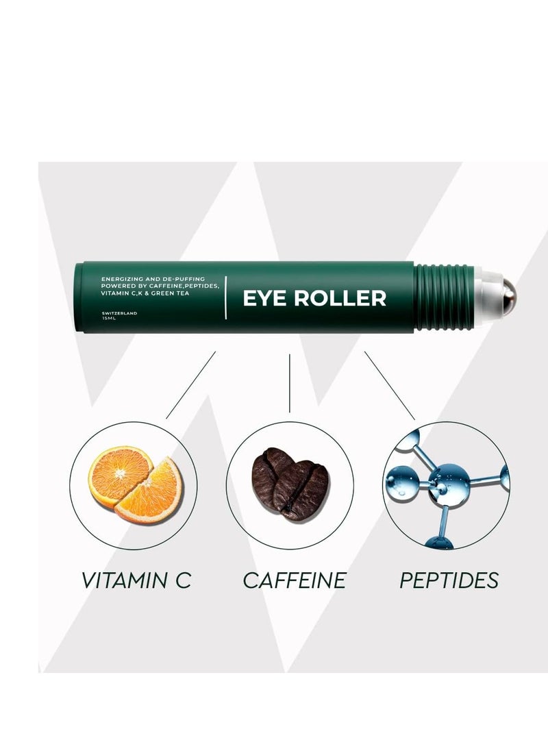 The Wolf Project Wolf Project Under Eye Roller - Korean Beauty, with Caffeine, Vitamin C and Peptides - Energizing Serum for Dark Circles and Puffiness, Fine Lines, Wrinkles - Gel-Based Brightening Cream  - Image 4