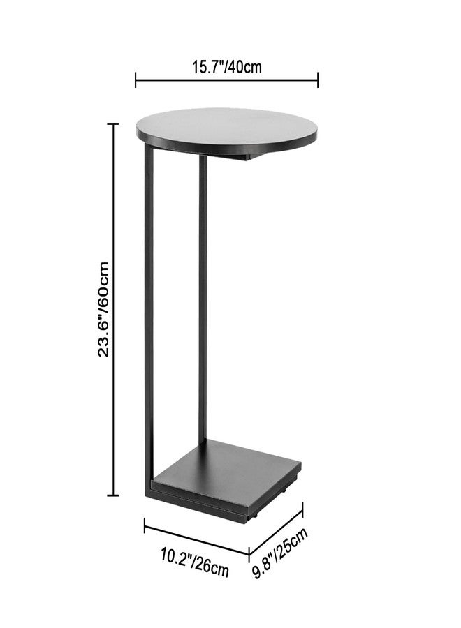 HDANI C End Table,Couch Table That Slide Under,Small Sofa Side Table in Living Room,Bedroom,Black - Image 2