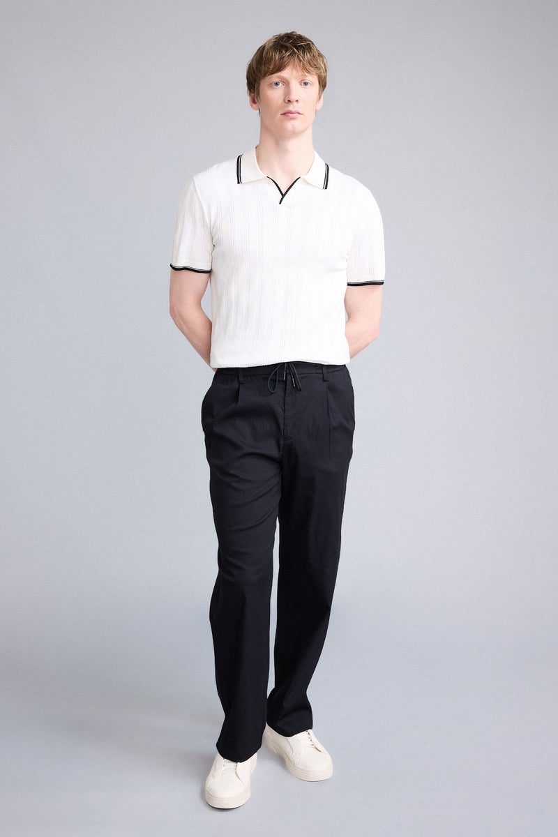 DeFacto Black Man Straight Fit Trousers Casual - Image 3