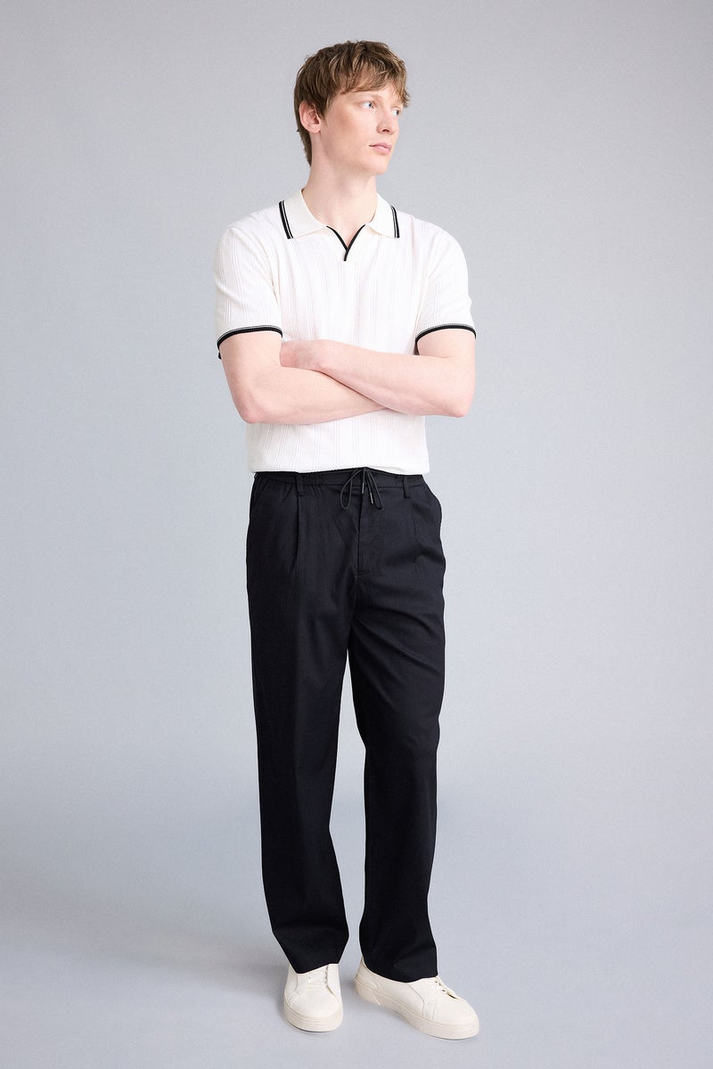 DeFacto Black Man Straight Fit Trousers Casual - Image 2