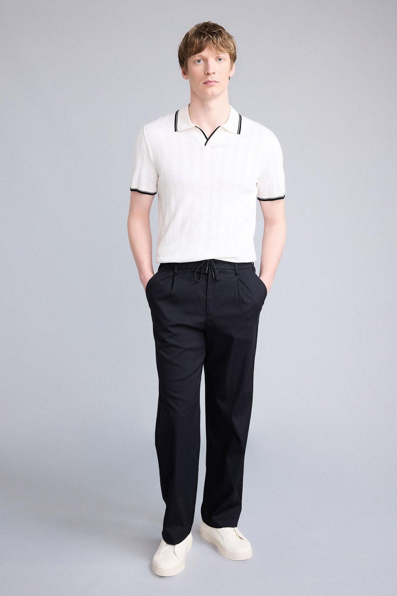 DeFacto Black Man Straight Fit Trousers Casual - Image 1