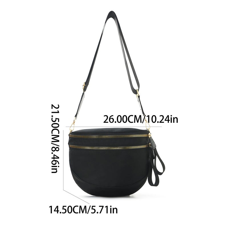 Women's Stylish Oxford Fabric Shell Shoulder Bag Crossbody Waist Pack, Lightweight Waterproof - Image 4
