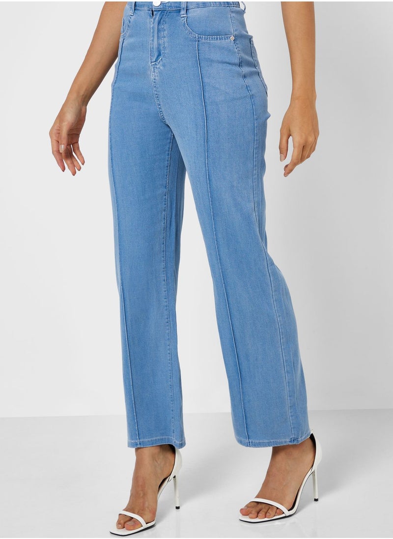 Front Seam Detail Jeans