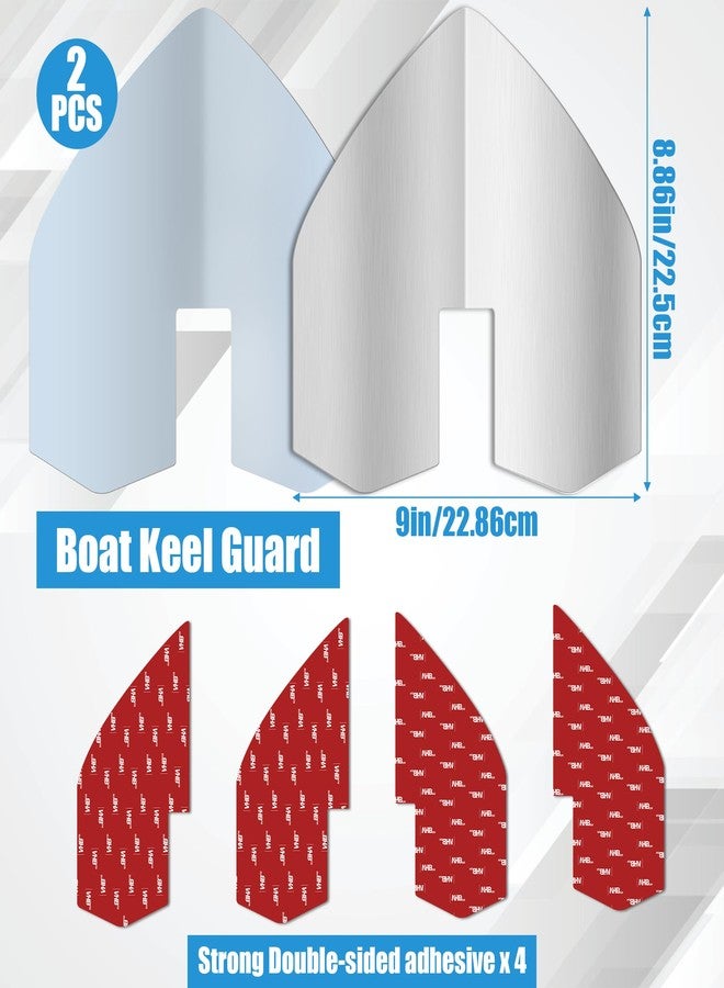 Catcan 2 PCS Boat Keel Guard, Stainless Steel Notched Boat Bow Protector with 4PCS Strong Adhesive for Protection Ships Yachts from Wear and Scratches - Image 2