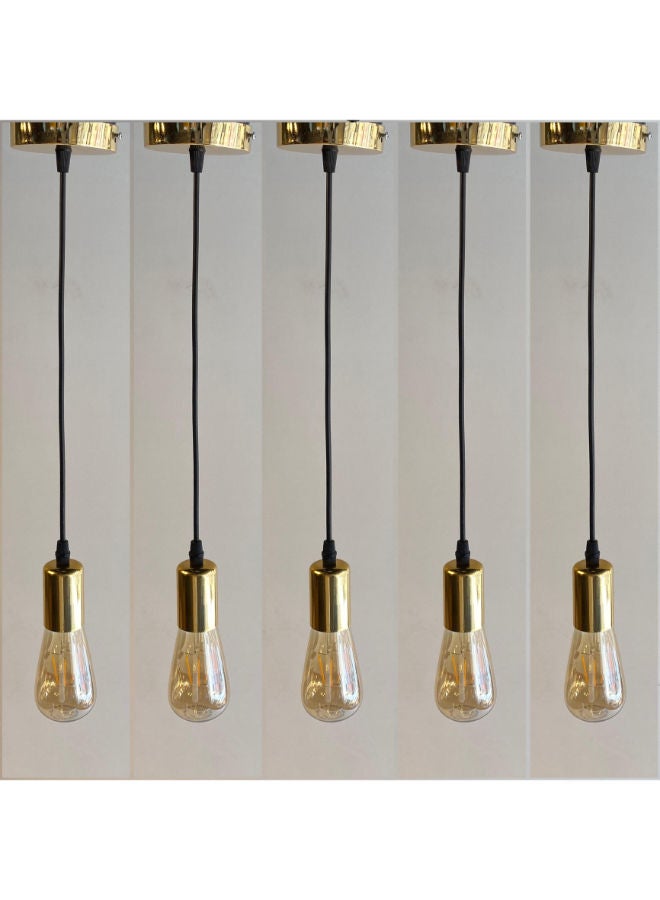 El Rawda Lighting A distinctive set of cables with a distinctive shape without lamps | modern decorative LED E27 pendant light ceiling lamp hanging | suitable for any room | Color: Gold | Size: 60x10x10 cm