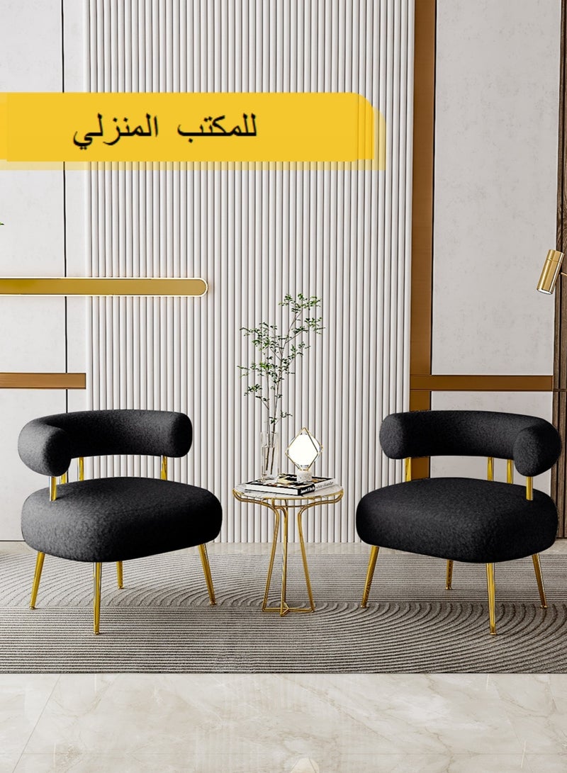 SEYNAR رسي SEYNAR Sherpa Boucle Accent من منتصف القرن، كرسي بذراعين دائري مبطن للمساحات الصغيرة، كرسي أريكة جانبي منفوش لغرفة المعيشة، غرفة النوم، طاولة الزينة، المكتب، ركن القراءة - Image 3