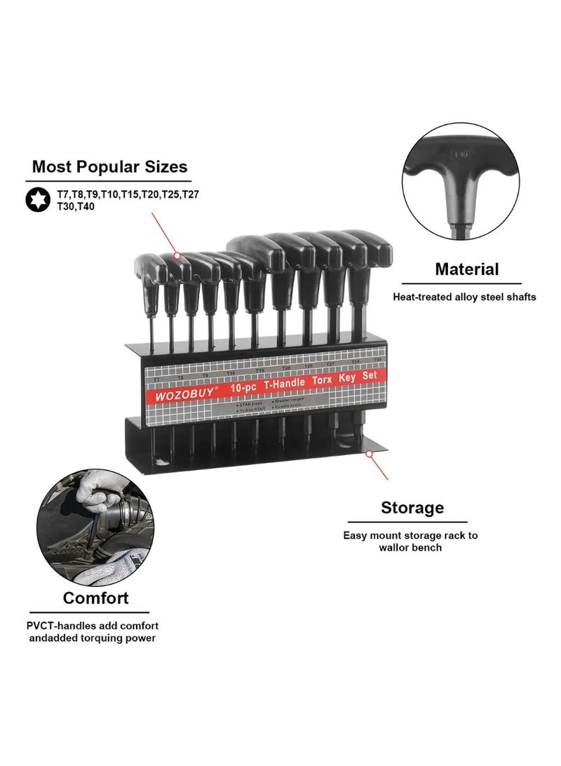 مجموعة مفاتيح توركس مترية طويلة، 10 قطع T7، T8، T9، T10، T15، T20، T25، T27، T30، T40 - Image 3