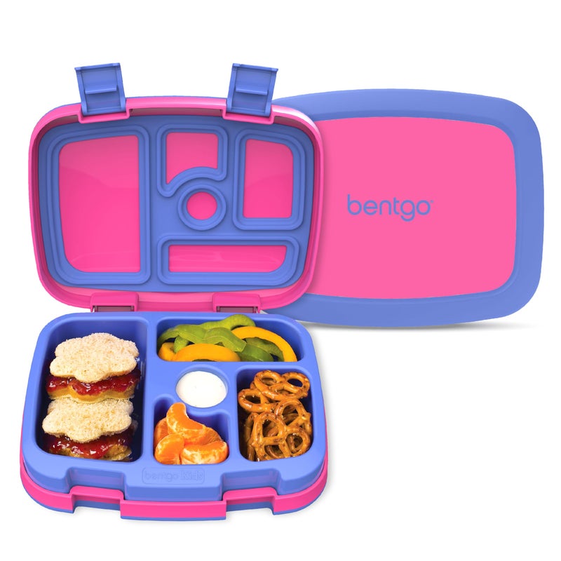 Bentgo Kids BentoStyle 5Compartment LeakProof Lunch Box  Ideal Portion Sizes for Ages 3 to 7  Durable DropProof Dishwasher Safe BPAFree  Made with FoodSafe Materials Fuchsia