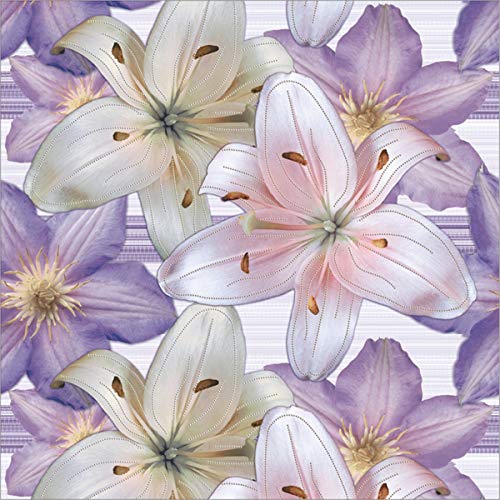 WallDaddy Wallpaper Self Adhesive Purple Flower Size (300x45) CM for Bedroom/Livingroom/Bathroom/Kitchen/Kidsroom/Office/Doors/Wall etc. - Image 1