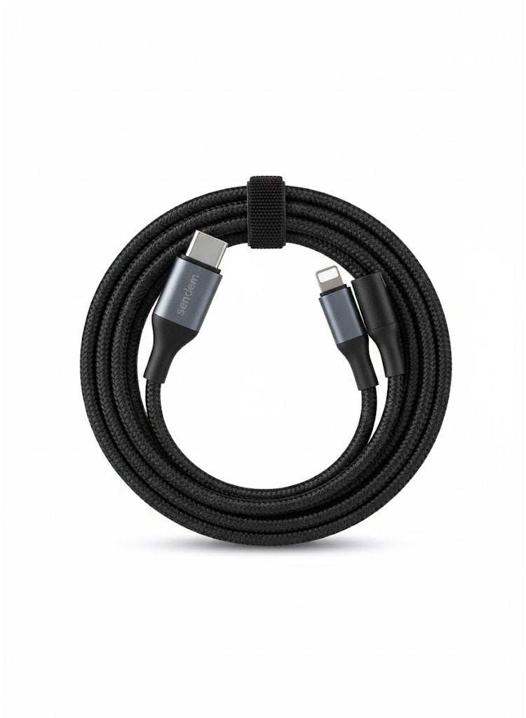 سيندم كابل شحن سريع M40C بتصميم 2 في 1 – يدعم الشحن السريع بقوة 120 واط – متوافق مع Type-C إلى Type-C و متوافق مع Lightning - Image 1