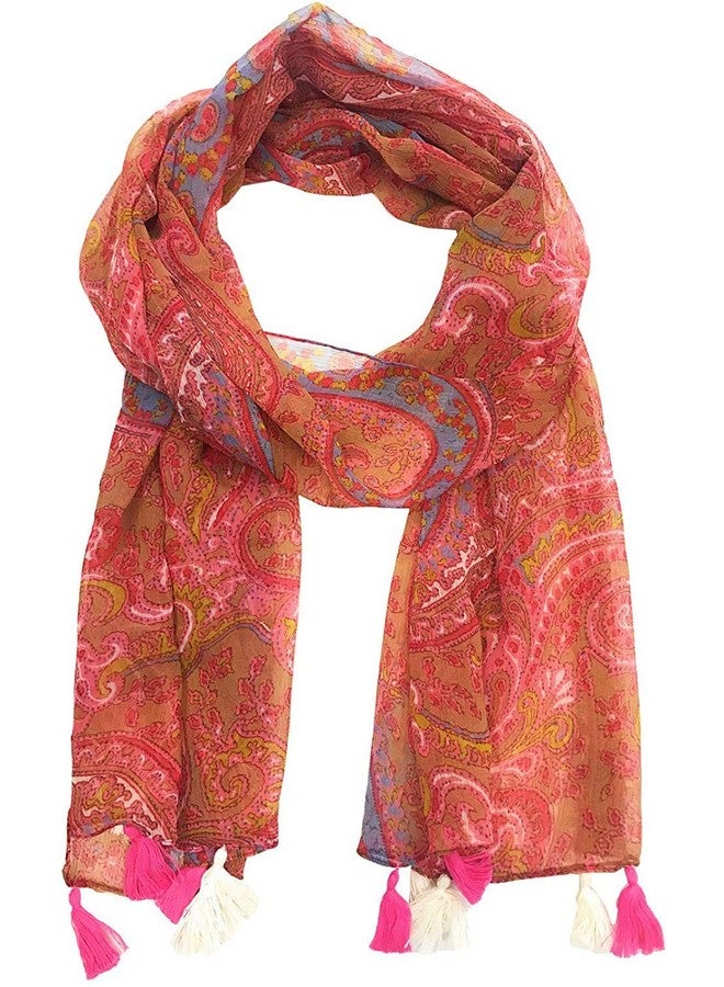 Magic Magic Girl's Stylish All over Print Georgette Tassel Scarfs Stole Dupatta (Multicolor,S06-(Pack of 6) - Image 2