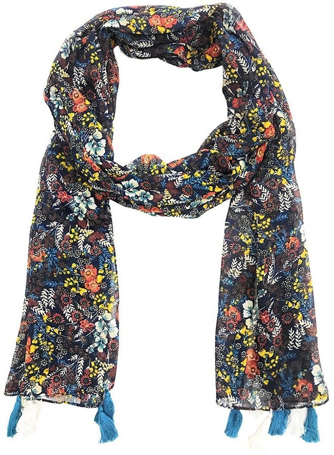 Magic Magic Girl's Stylish All over Print Georgette Tassel Scarfs Stole Dupatta (Multicolor,S06-(Pack of 6) - Image 5
