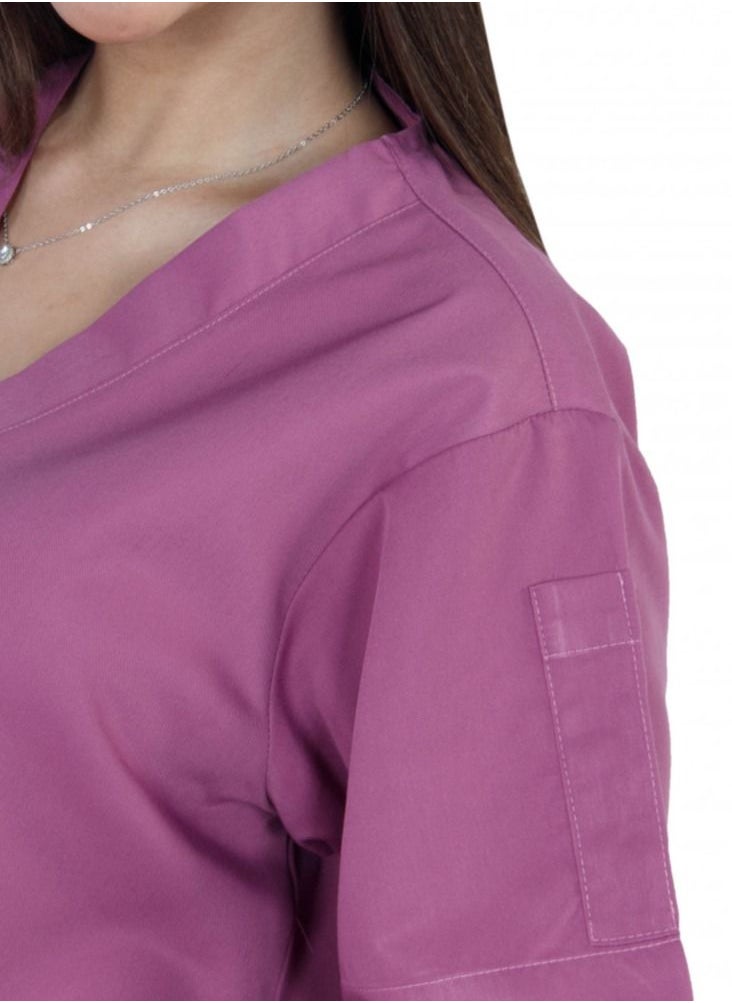 Kenzi Kenzi medical scrub set for unisex dark mauve 2  - Image 3