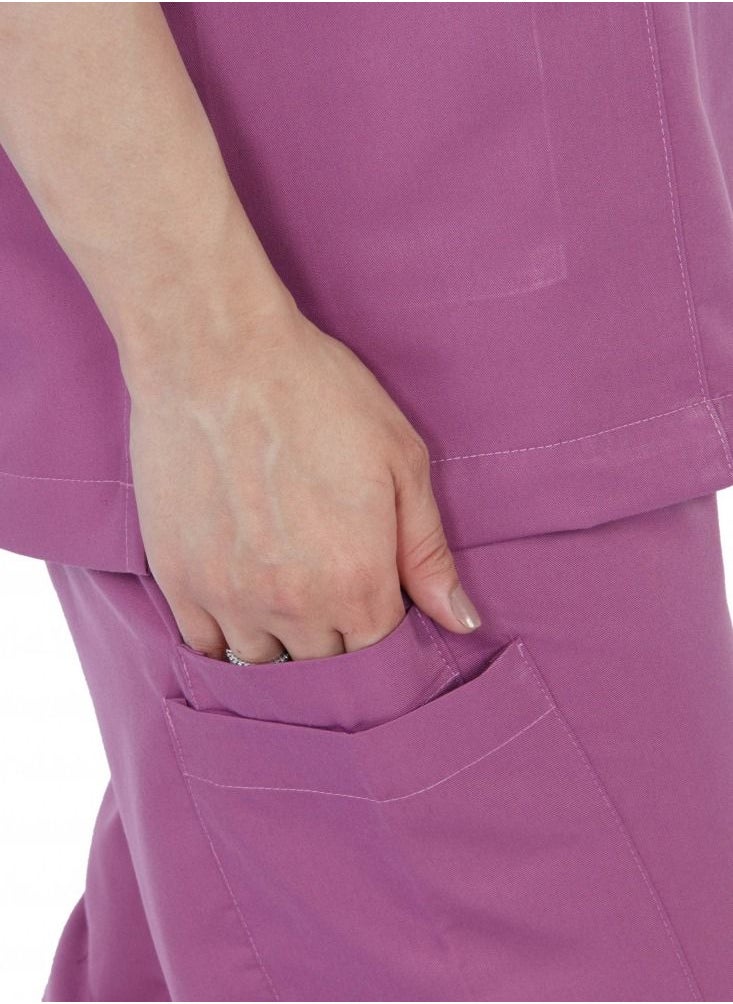 Kenzi Kenzi medical scrub set for unisex dark mauve 2  - Image 4