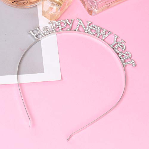 MOLOCH Christmas Headbands For Women Sparkly Crystal Happy New Year Party Headband Hair Accessories (E-silver) - Image 3