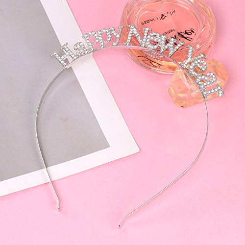 MOLOCH Christmas Headbands For Women Sparkly Crystal Happy New Year Party Headband Hair Accessories (E-silver) - Image 2