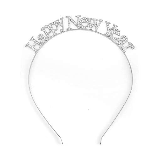 MOLOCH Christmas Headbands For Women Sparkly Crystal Happy New Year Party Headband Hair Accessories (E-silver) - Image 1
