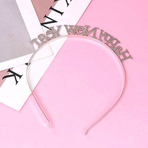 MOLOCH Christmas Headbands For Women Sparkly Crystal Happy New Year Party Headband Hair Accessories (E-silver) - Image 5