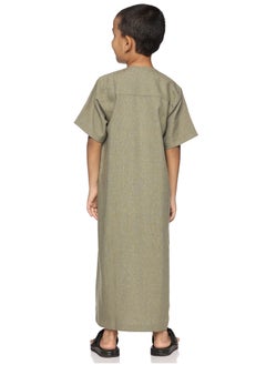 U.S. ELK Boys' Round Neck Short Sleeve Jalabiya | Comfortable and Stylish Kaftan-Inspired Thobe   - Mix Color 1  - Image 5