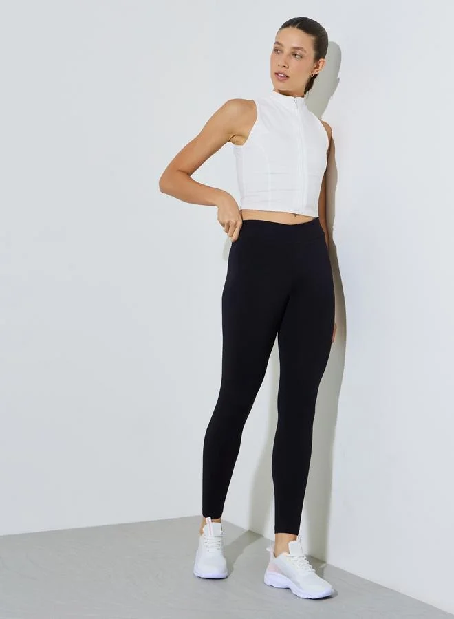 ستايلي Pack of 2 - Black and Charcoal Solid Skinny Leggings