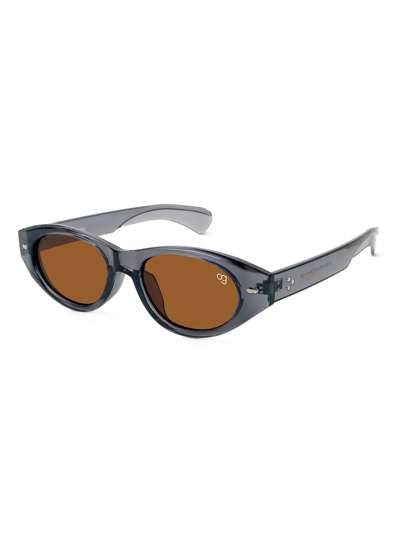 Woggles Designer Brown Oval Sunglasses| Men & Women| 100% Uv Protection