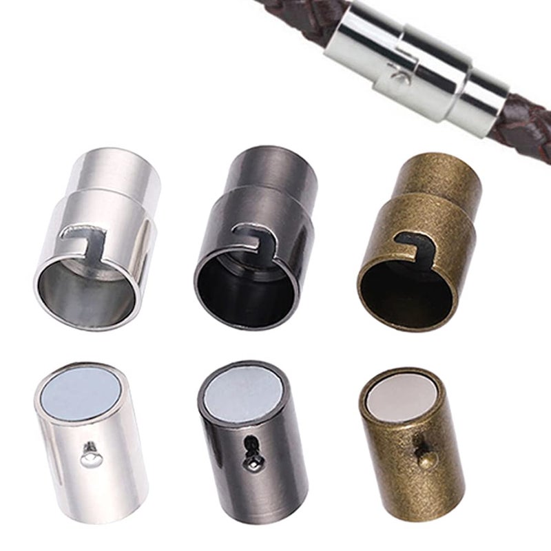 BZUEPRS 30 PCS Magnetic Clasps for Jewelry Leather Cord End Caps Magnetic Locking Clasps and Closures Jewelry Making Supplies for Leather Bracelet Kumihimo 4 MM  016 in
