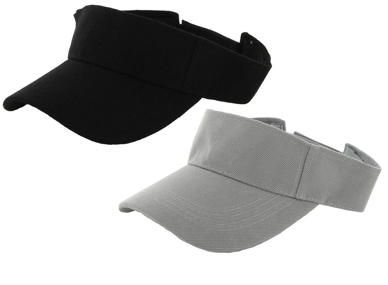 Zacharias Unisex Cotton Visors Tennis Cap Pack of 2 Black & Light Grey - Image 5