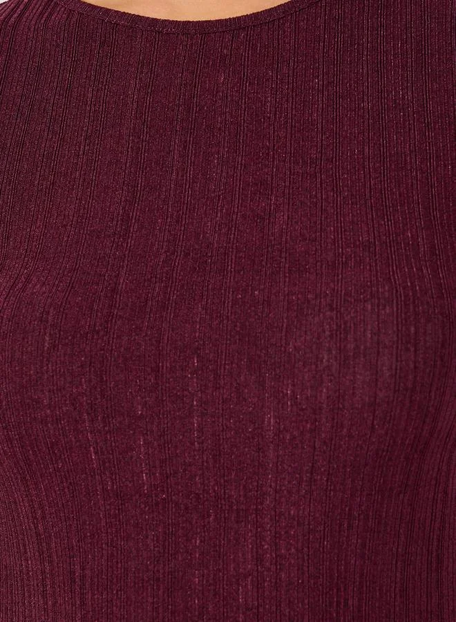 Styli Shimmer Fitted Round Neck Sleeveless Tank
