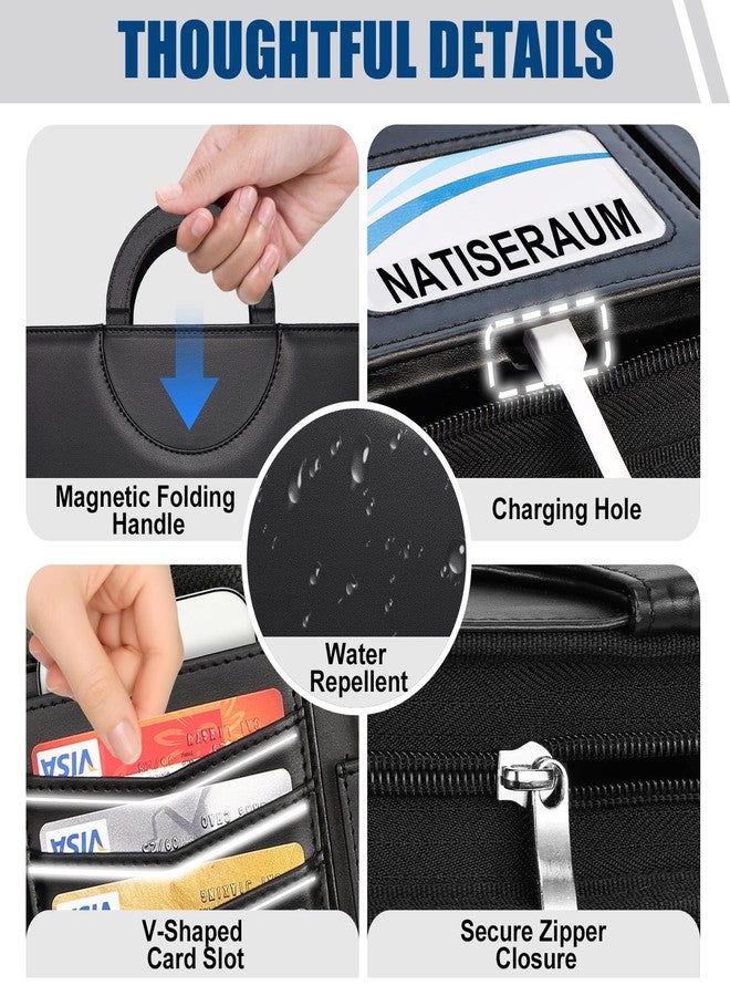 NATISERAUM Portfolio Binder 3 Ring Includes Pen and 5 Dividers with 10 Pockets, Padfolio Organizer with Zipper for Men and Women, Includes A4 Notepad for Business, School, Work - Image 4