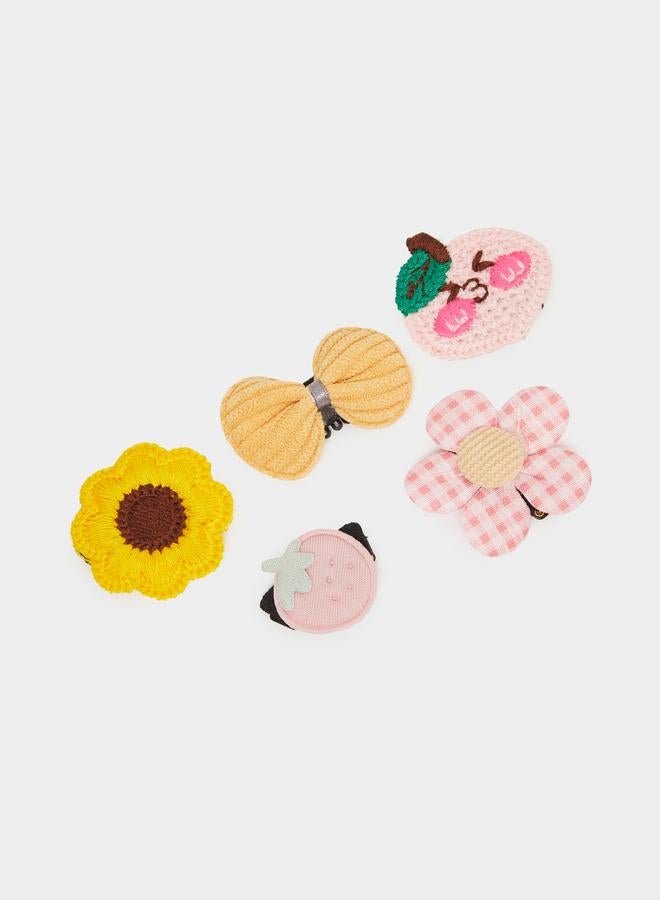 ستايلي مجموعة من 5 مشابك شعر ملونة - Image 1