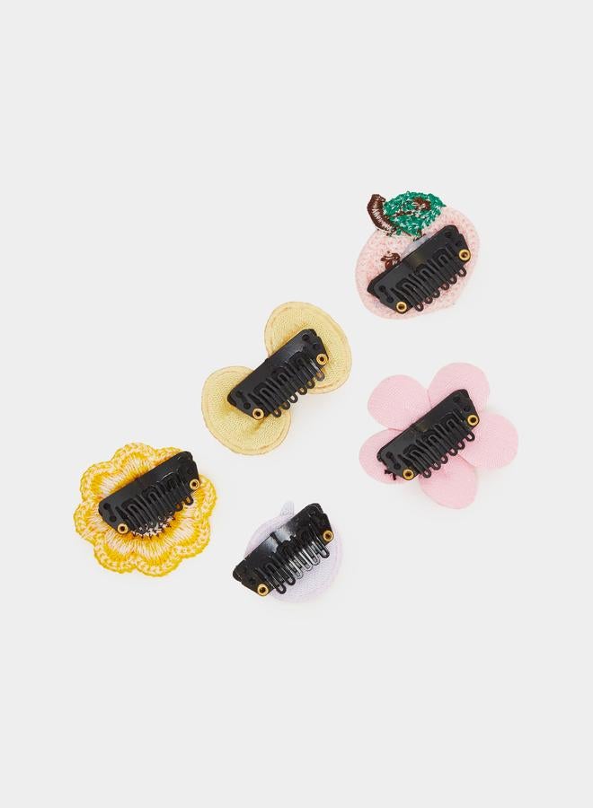 ستايلي مجموعة من 5 مشابك شعر ملونة - Image 3