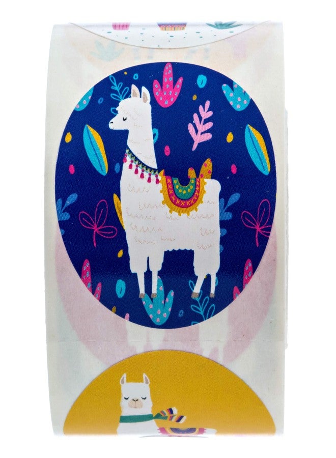 SBlabels Llama Party Stickers / 250 Festive Desert Event Decals / 1.5" Vibrant Animal Round Envelope Seals / 6 Colorful Alpaca Designs/Made in The USA - Image 2