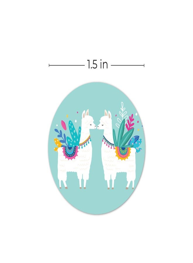 SBlabels Llama Party Stickers / 250 Festive Desert Event Decals / 1.5" Vibrant Animal Round Envelope Seals / 6 Colorful Alpaca Designs/Made in The USA - Image 4