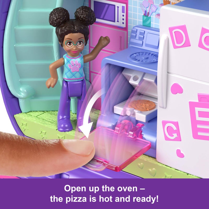 Polly Pocket Dolls and Playset, Sleepover Puppy Compact, Travel Toy with 1 Micro Doll, Pet Dogs, Food & Fashion Styling Accessories - Image 5
