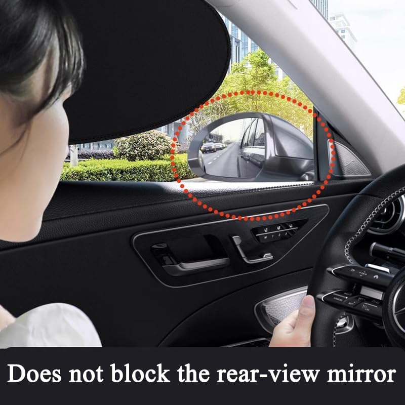 Car Window Shades Compatible with Mitsubishi Lancer Evolution, Car Side Window Sun Shade Foldable Sunshade Window Shade Cover UV Protection and Heat Insulation,Rear Window - Image 4