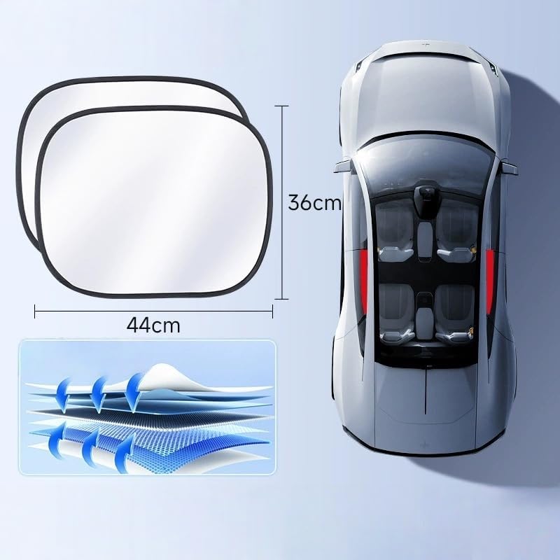 Car Window Shades Compatible with Mitsubishi Lancer Evolution, Car Side Window Sun Shade Foldable Sunshade Window Shade Cover UV Protection and Heat Insulation,Rear Window - Image 2