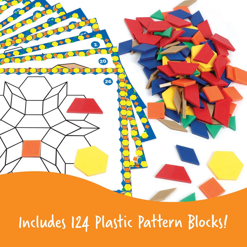 Learning Resources Pattern Block Activity Set, 20 Double-Sided Cards, Ages 4+ - Image 3