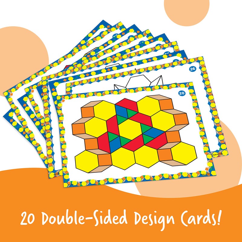 Learning Resources Pattern Block Activity Set, 20 Double-Sided Cards, Ages 4+ - Image 2