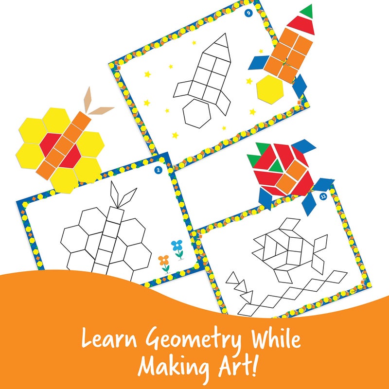Learning Resources Pattern Block Activity Set, 20 Double-Sided Cards, Ages 4+ - Image 4