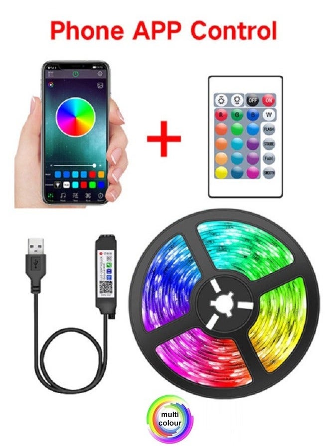 ELTRAZONE شريط إضاءة نيون LED ذكي بلوتوث RGB بطول 5م | متزامن مع الموسيقى | مرن ومزود بالطاقة عبر USB | متحكم عبر التطبيق | أضواء حبل متغيرة الألوان للمنزل، غرفة النوم، السيارة، الحديقة، الحفلات، الزينة الخارجية | إضاءة DIY مقاومة للماء للمطبخ، الدراجة، سطح المكتب - Image 1