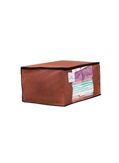 Kuber Industries Kuber Industries Dust Proof Cloth Bags|Garment Cover|Clothes Storage Bag|Wardrobe Organizer|3 Pieces|Transparent Window|Extra Large (Brown)  - Image 3