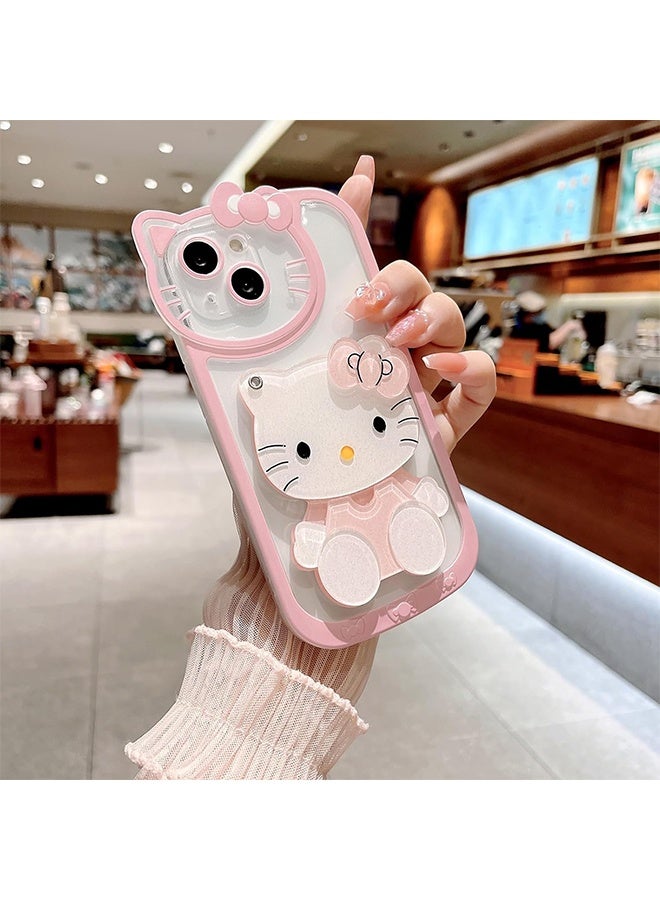 YJ iPhone 15 Plus Case cover cat Pattern with camera len protector anti-scratch anti-drop Strap for Women Girls, Soft TPU Full Protective Cover back comfortable touch feeling accessory - Image 2