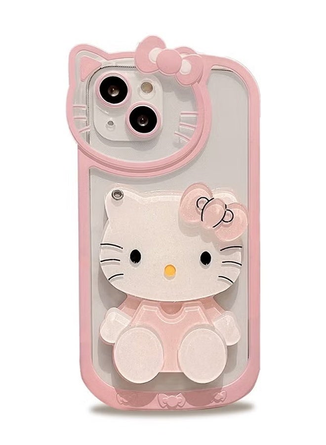 YJ iPhone 15 Plus Case cover cat Pattern with camera len protector anti-scratch anti-drop Strap for Women Girls, Soft TPU Full Protective Cover back comfortable touch feeling accessory - Image 5